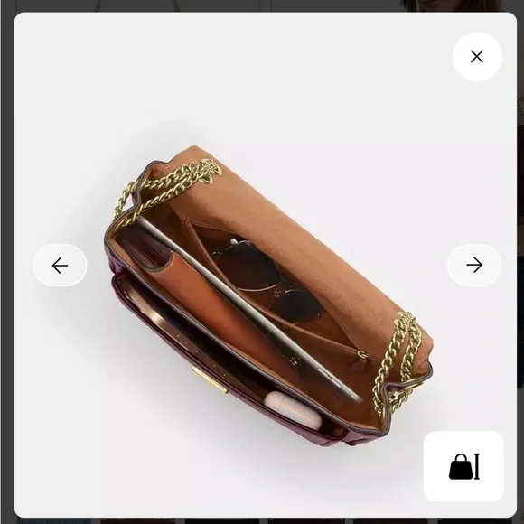 Coach Dark Red Shoulder Bag with Gold Accents - Picture 5 of 13